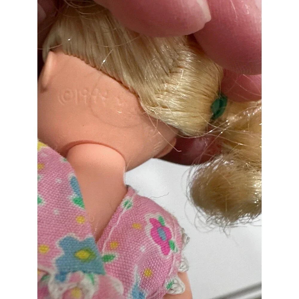 Vintage Mattel Barbie Kelly Doll Blonde Pigtails Genuine Barbie Floral Outfit